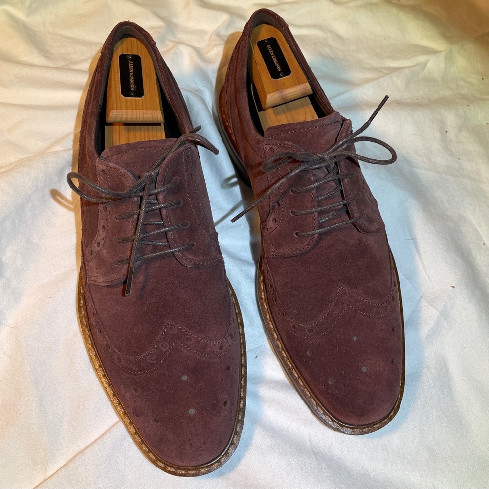 Ecco Vitrus I Wingtip Suede Shoes, Men's 44 EU (10-10.5 US), Chocolate Brown
